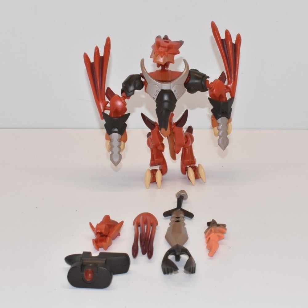 Xevoz Reptosaur Firedrake Figure Accessories and Helix Hasbro STIKFAS Wave 4